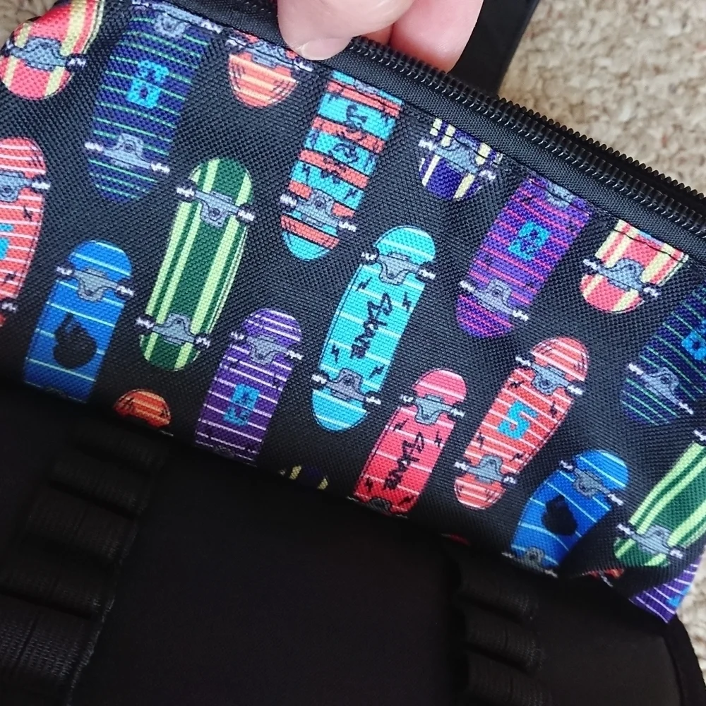 Pen+Gear Fashion Pencil Pouch, Black Skateboard